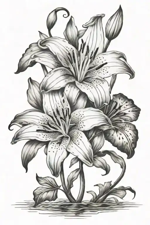 Sun And Lily Flowers