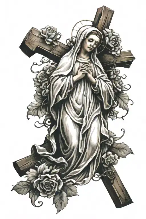 Cross Virgin Mary Hawkl