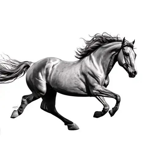 Mustang Horse Running Freely