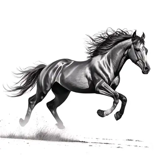 Mustang Horse Running Freely No Clipping