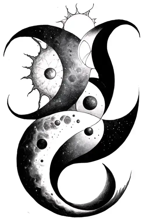 Sun And Moon Phases Intertwined