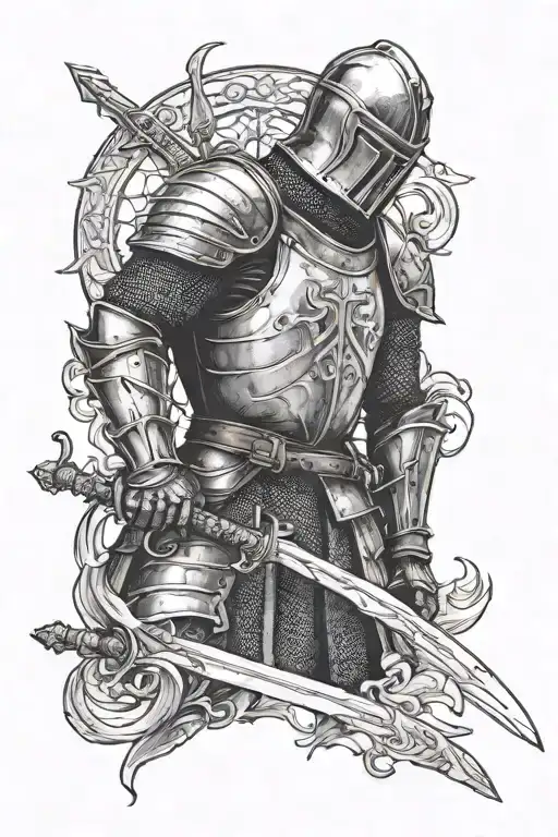 Knight Holding A Sword