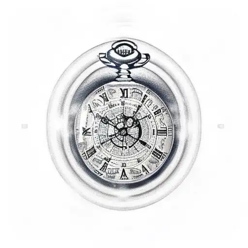 Hour Glass Pirate Ship And Pocket Watch