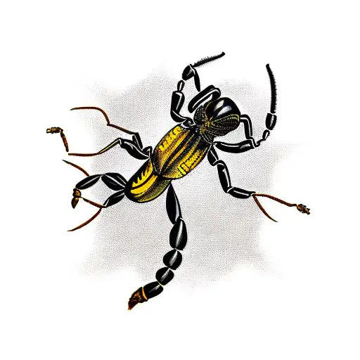 Scorpion On Top Of A Compase With Scroption Constalation On The Backgroud