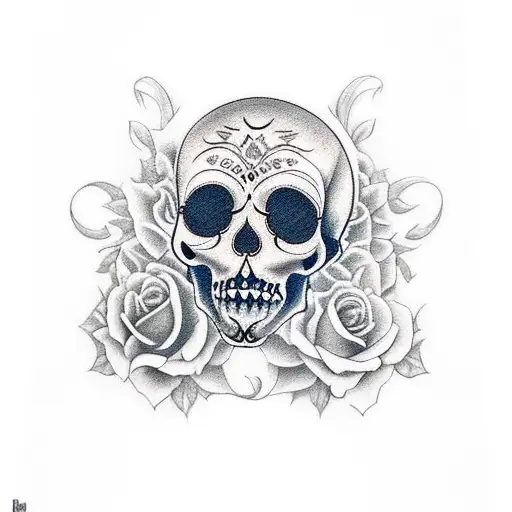 High Resolution Image Of The Day Of The Dead Skull