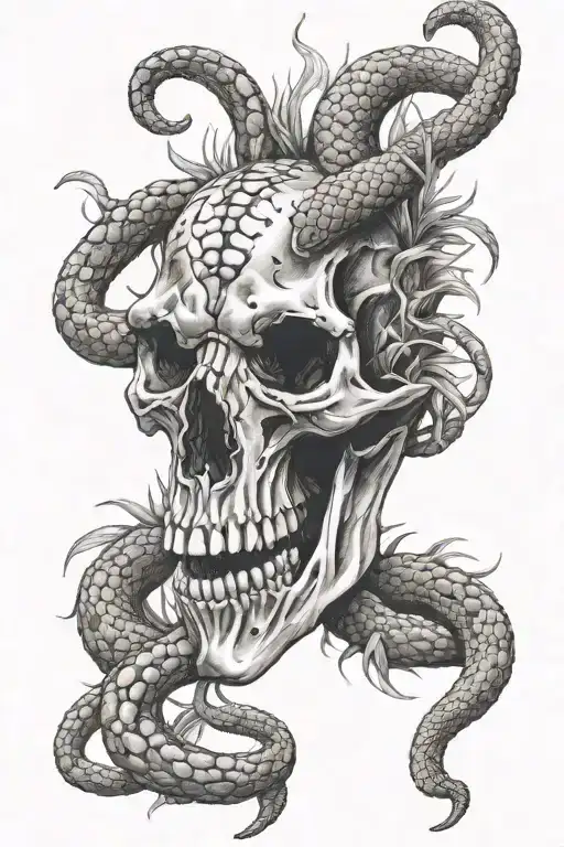 Longhorn Skull And Rattlesnake Wrapped