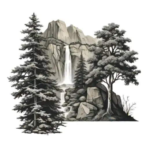 Mountain Trees Waterfall Holly Cross