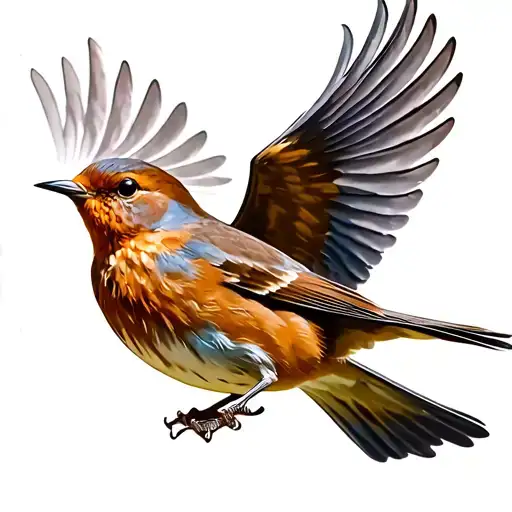 Robin Bird Flying Away