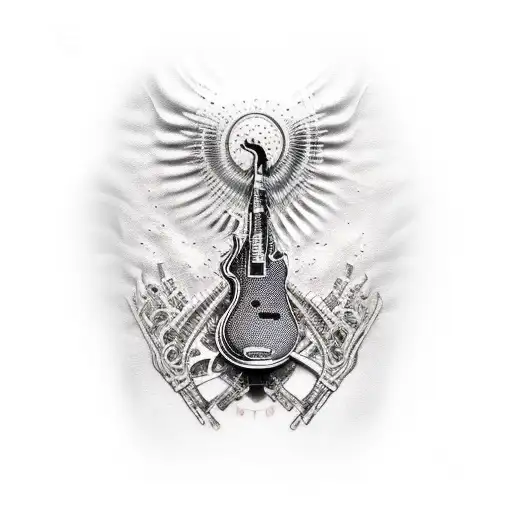 Guitar Biomechanical Sleeve Metal Music