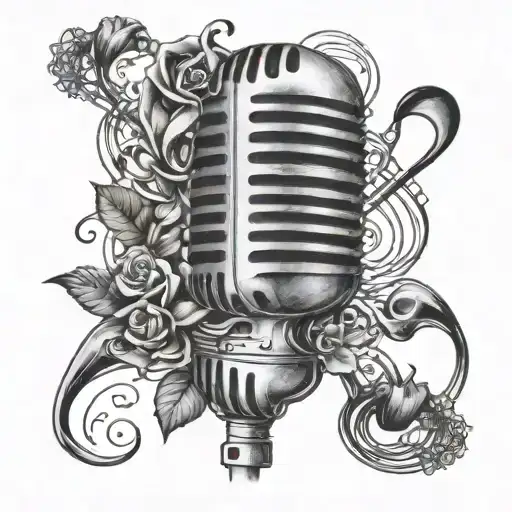 Music Notes Microphone Intertwined With 1Fhantom