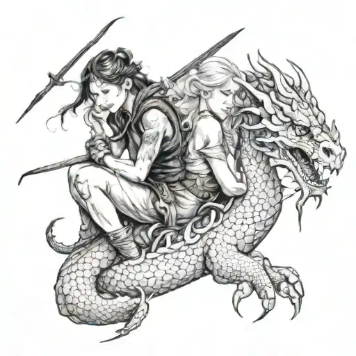 The Dragon And The Sagittarius Girl Sitting