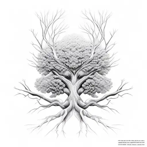 Tree Roots Flowing Into Dna