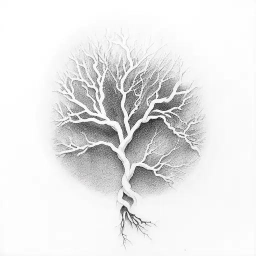 Tree Branch Into Lightning