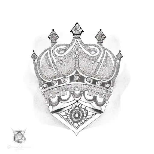 An Intricately Designed Crown With African Symbols And Patterns