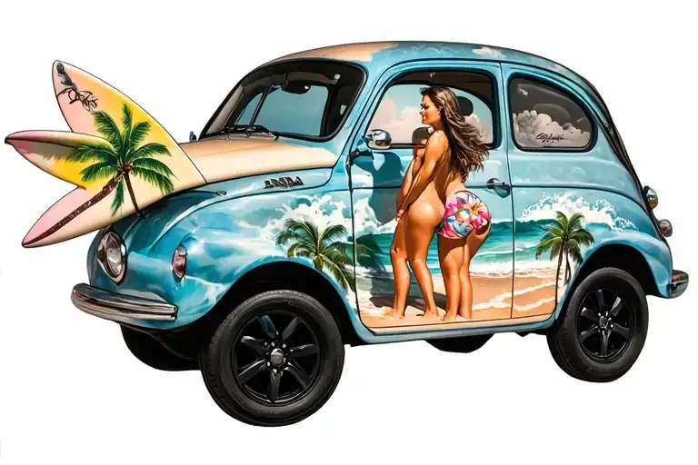 Florida Women Beach Surf Car