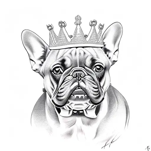 French Bulldog With Crown