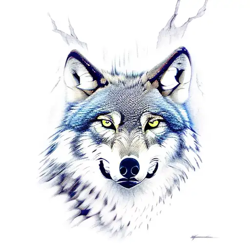 Gray Wolf And Owl In Forest