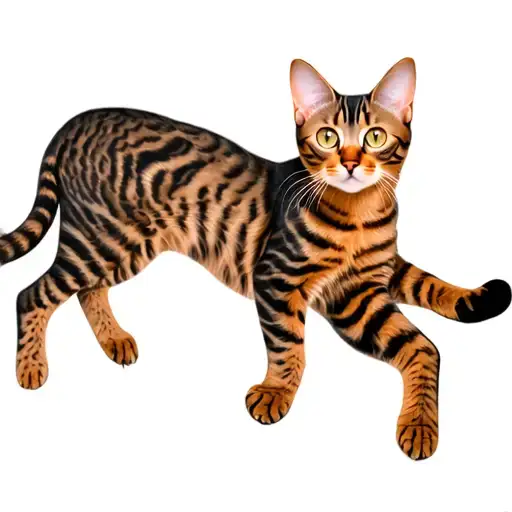 Full Length Playful Bengal Cat