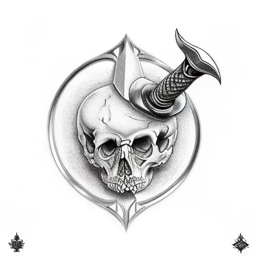 Broken Dagger With Handle Out Of Bone