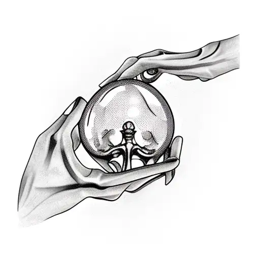 Skeleton Arm Hand Holding Crystal Ball