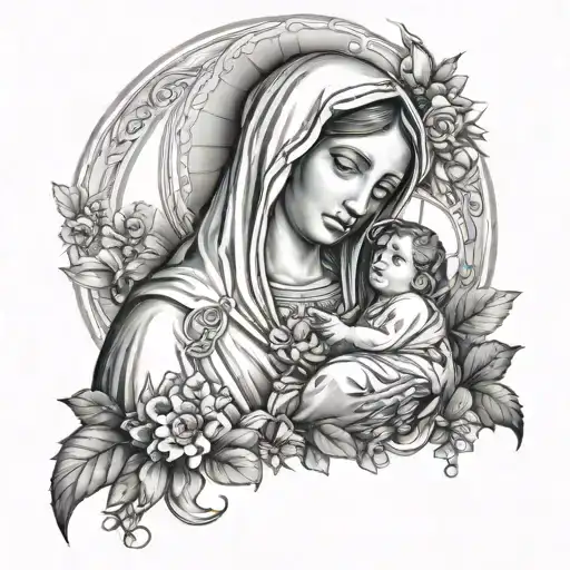 Virgin Mary And Caross