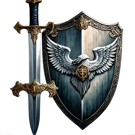 San Miguel Arcangel Sword With Shield