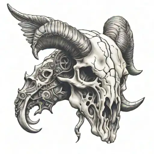 Ram Skull And Daggers