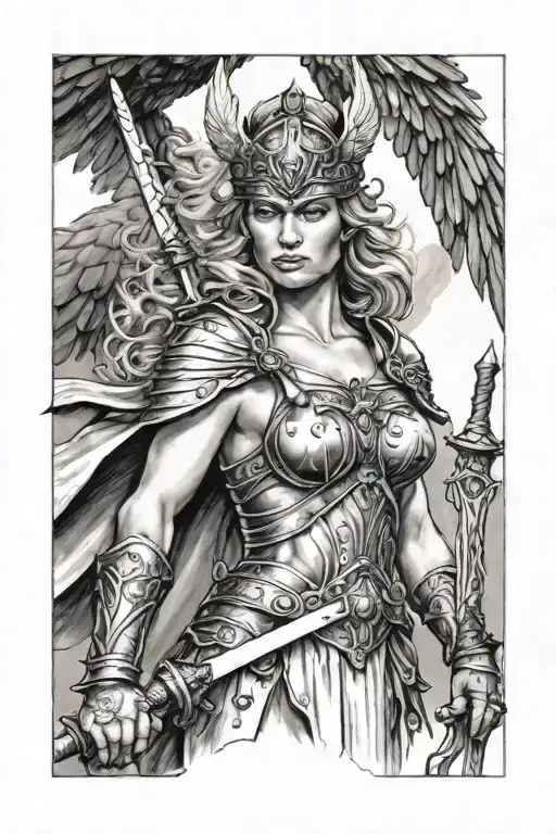 A Valkyrie Holding A Sword
