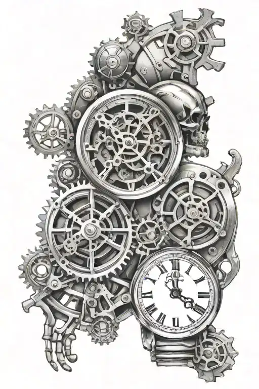Skeleton Watch Mechanism Intertwined