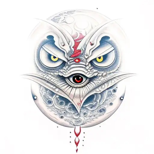 Blood Moon With Eyes And Blood