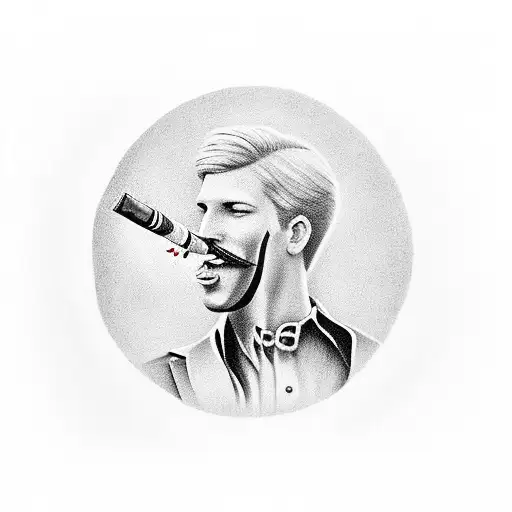 Smoking Cigar With A Tommy Gun At A Speak Easy