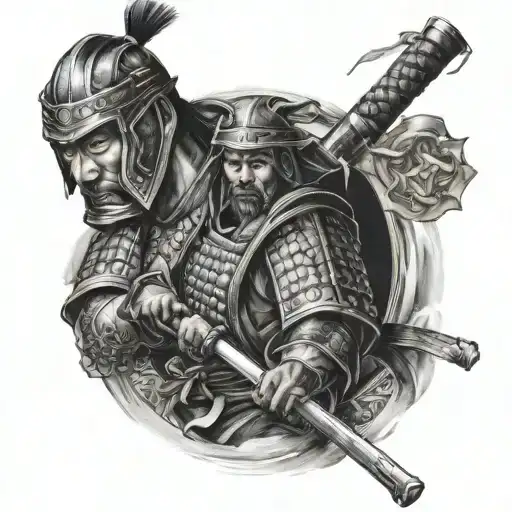 Samurai Warrior Holding