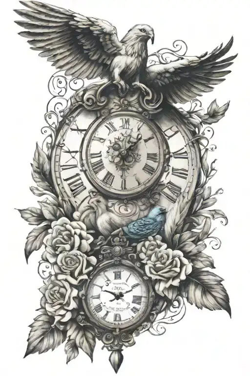 Lion Dove Cross Clock