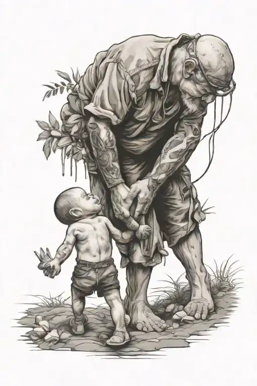 Type 1 Diabetic Son Holding Hands