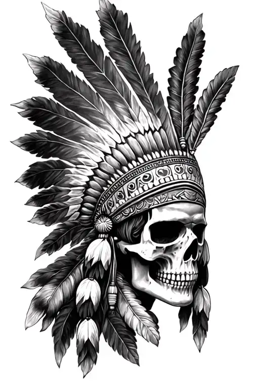 Indian Skull Headdress Slightly Facing Away