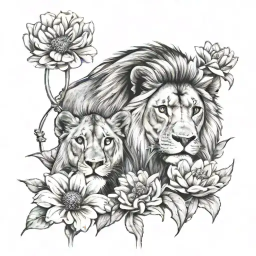 Lions And Daisy And Sweet Pea