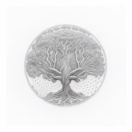 Tree Of Life With The Years 1977 And 1976 Written In The Roots