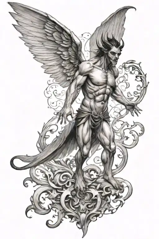 Demon Standing With Wings Spread
