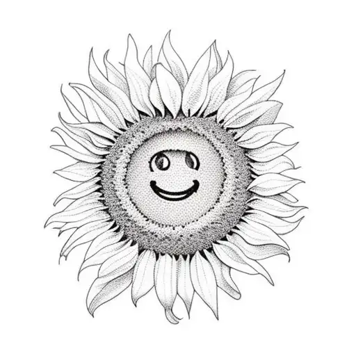 Sunflower With Smiley