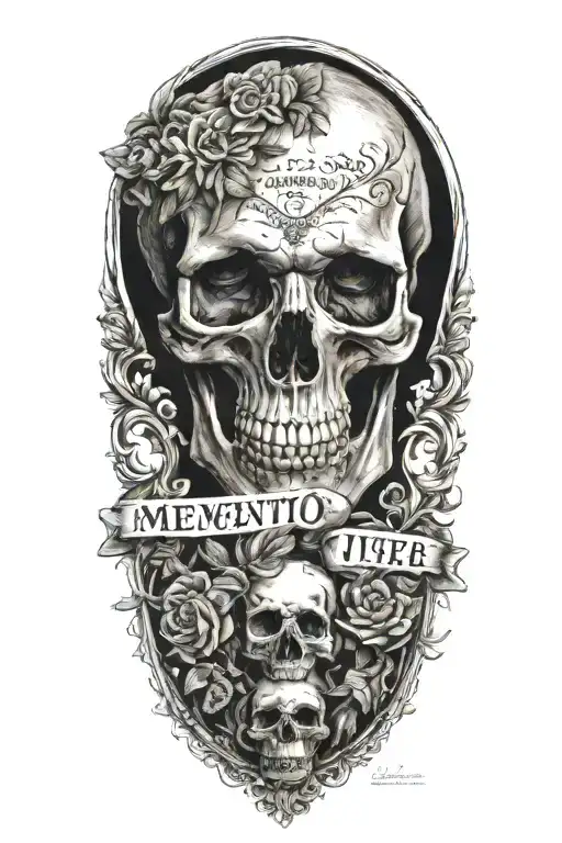 Memento Mori Memento Vivere Featuring Text And Picture Of Seneca