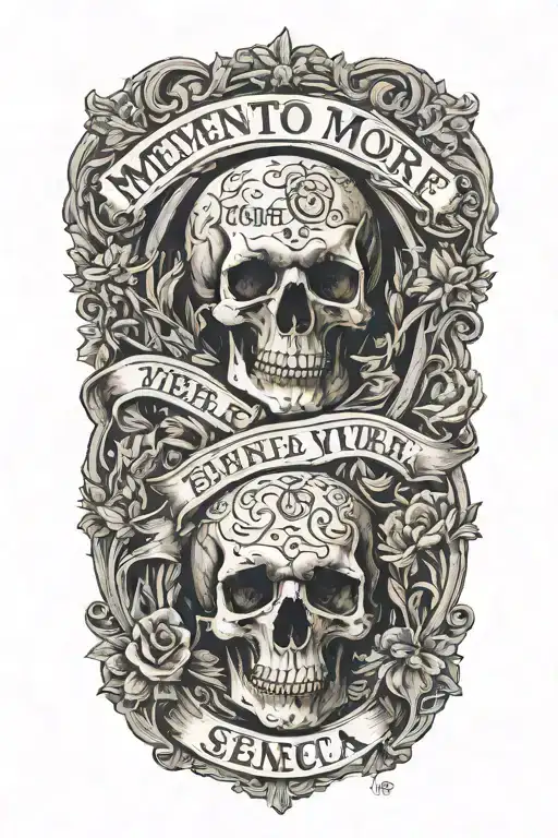 Memento Mori Memento Vivere Featuring Text And Picture Of Seneca