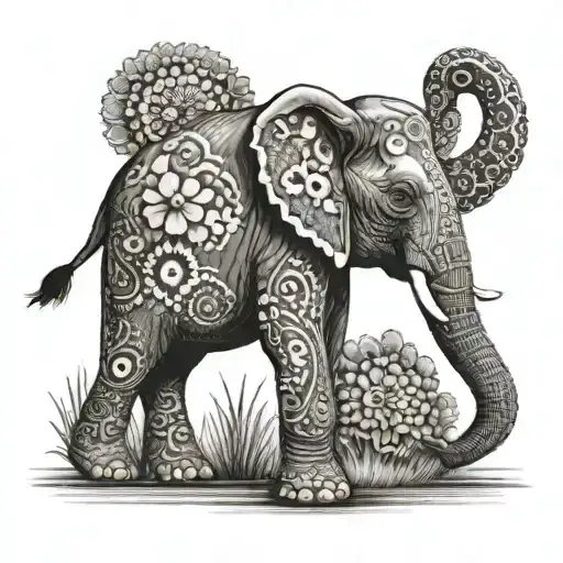 Elephant With Smiley Face Pattern