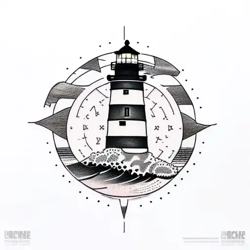 Lighthouse With Negative Space
