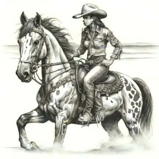 Cowgirl Walked On The Beach