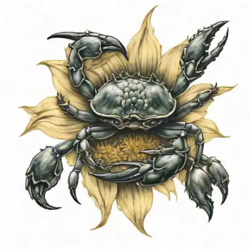 Crab And Sunflower