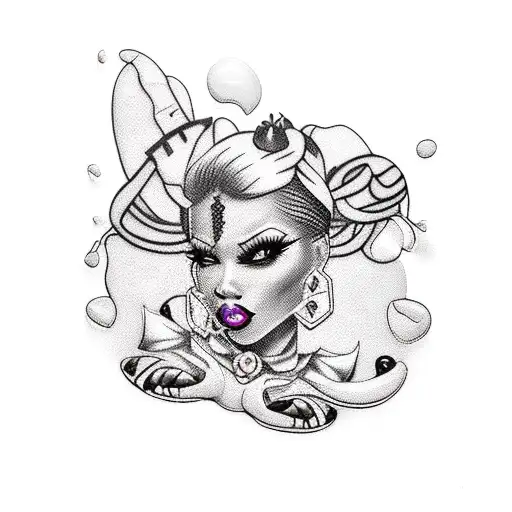 Sexy Black Full Body Pin Up Voodoo Theme And Voodoo Themed Background