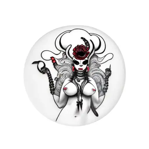 Sexy Black Full Body Pin Up Voodoo Theme And Voodoo Themed Background