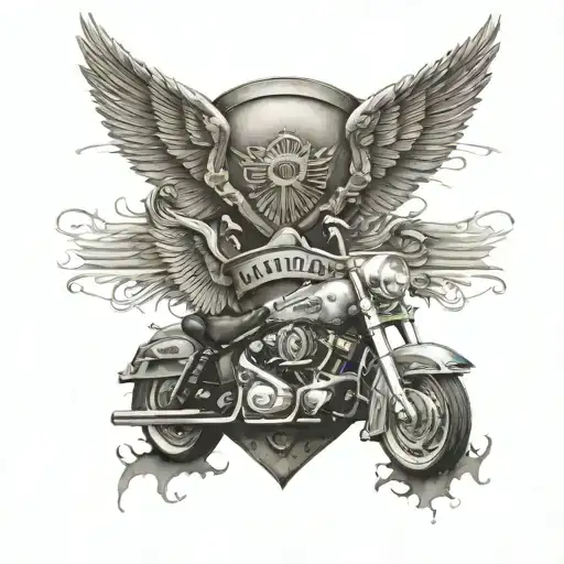 In Memory Of Dad Harley Davidson Shield Wings