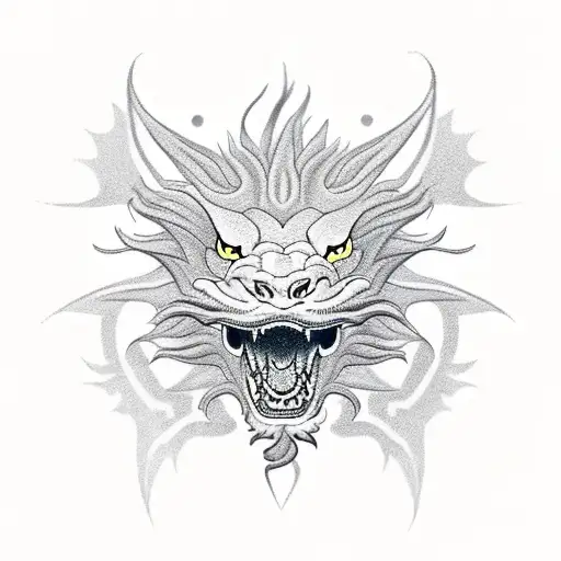 Dragon With A Lion Head Flying