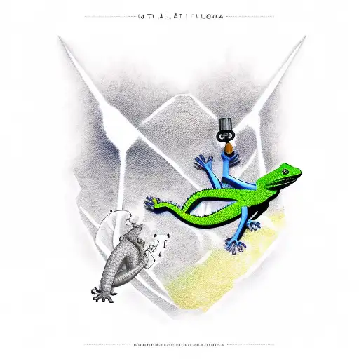 Atlas Fighting A Gecko